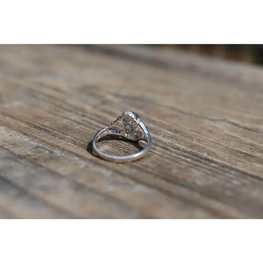 Blue Montana Sapphire Ring Handmade Sterling Silver Ethical Engagement or Gift